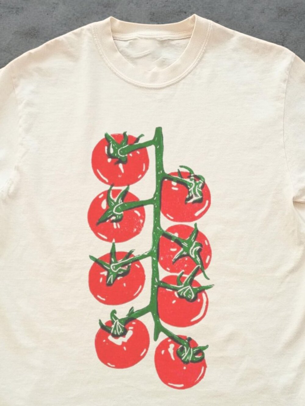 Minimalist Tomato Linocut Tee 🍅🖤 | Hand-Drawn Vegetable Graphic Shirt